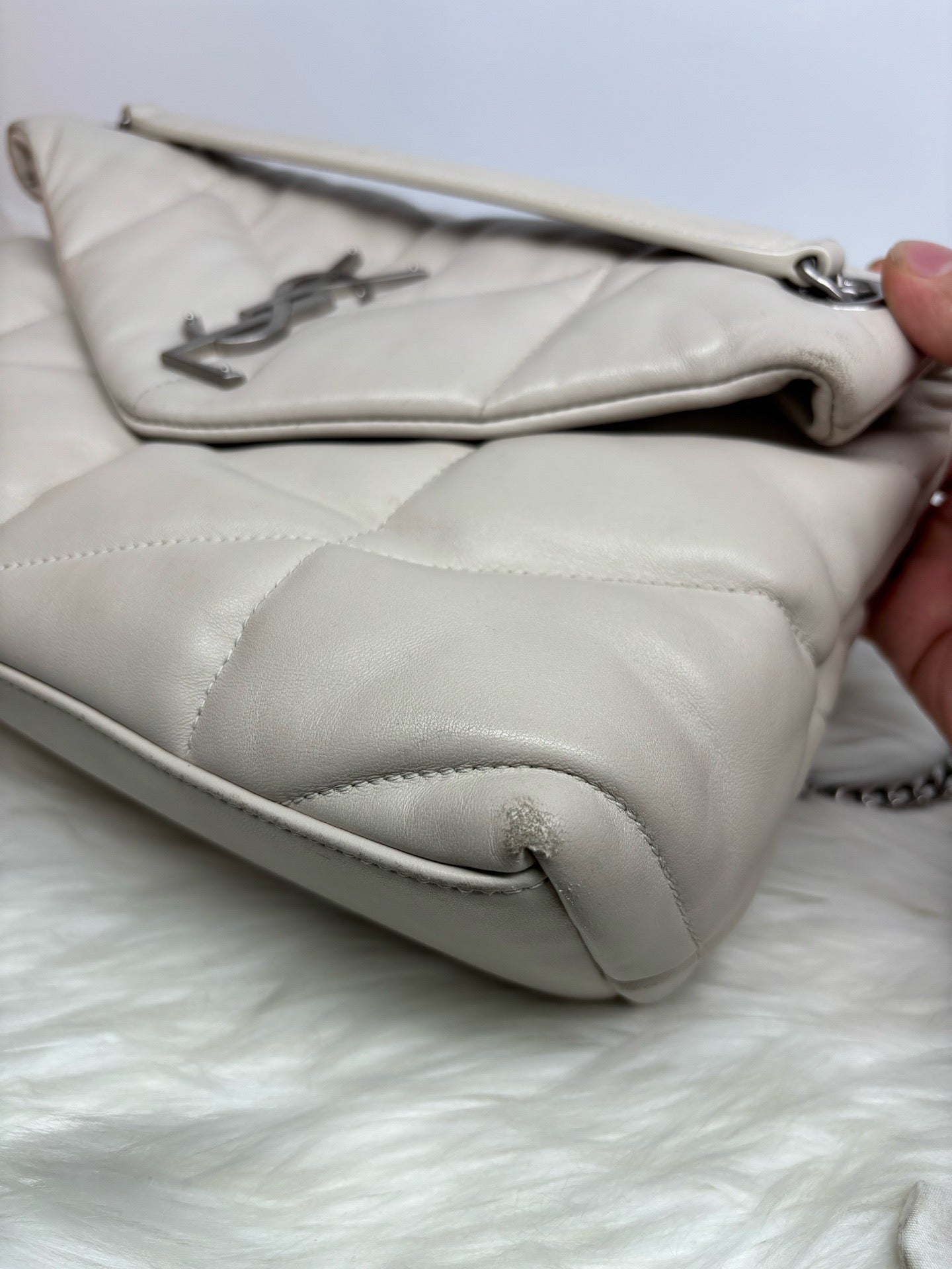 Saint Laurent - Loulou Puffer - Leather - Beige - (small)