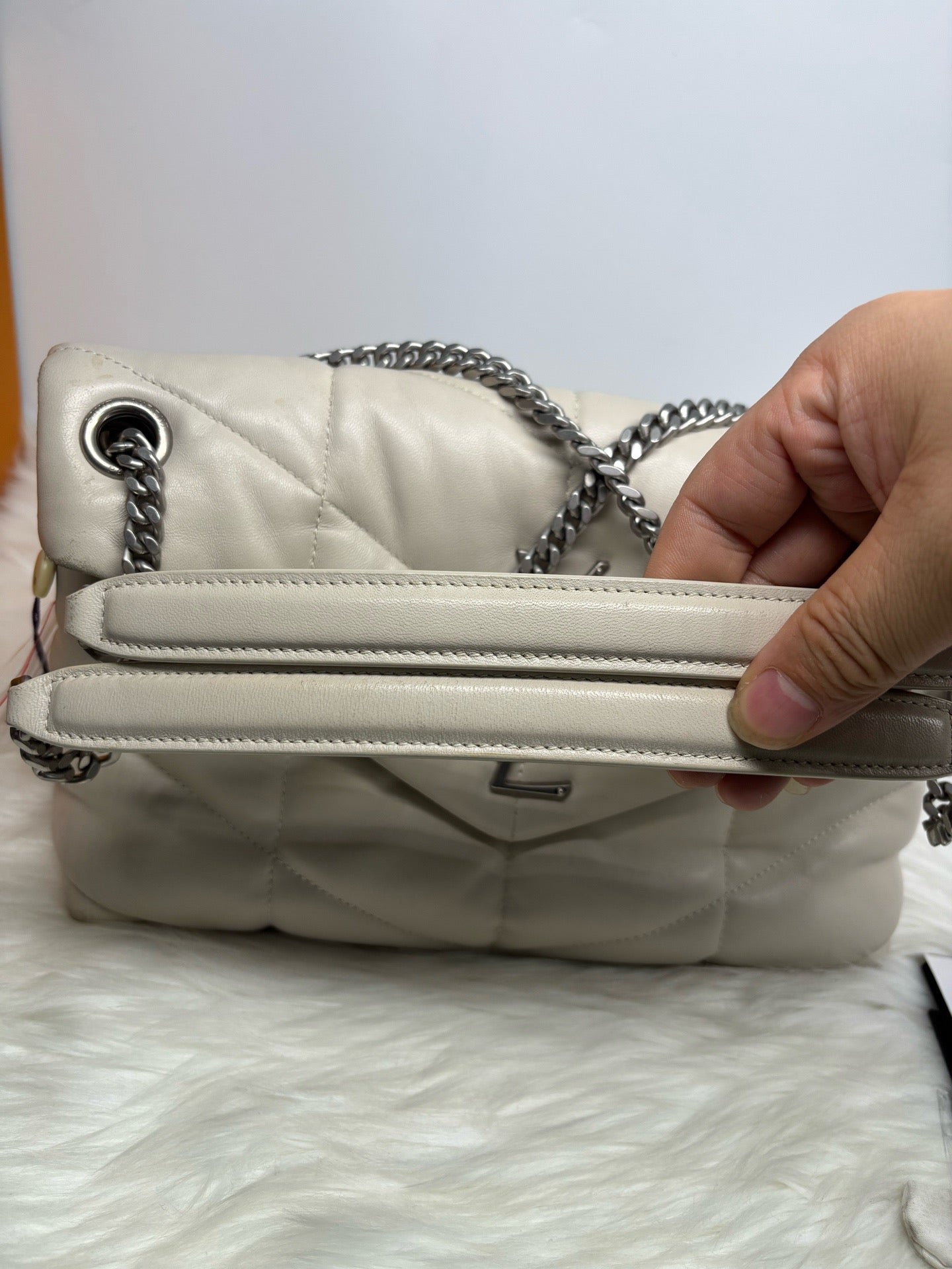 Saint Laurent - Loulou Puffer - Leather - Beige - (small)