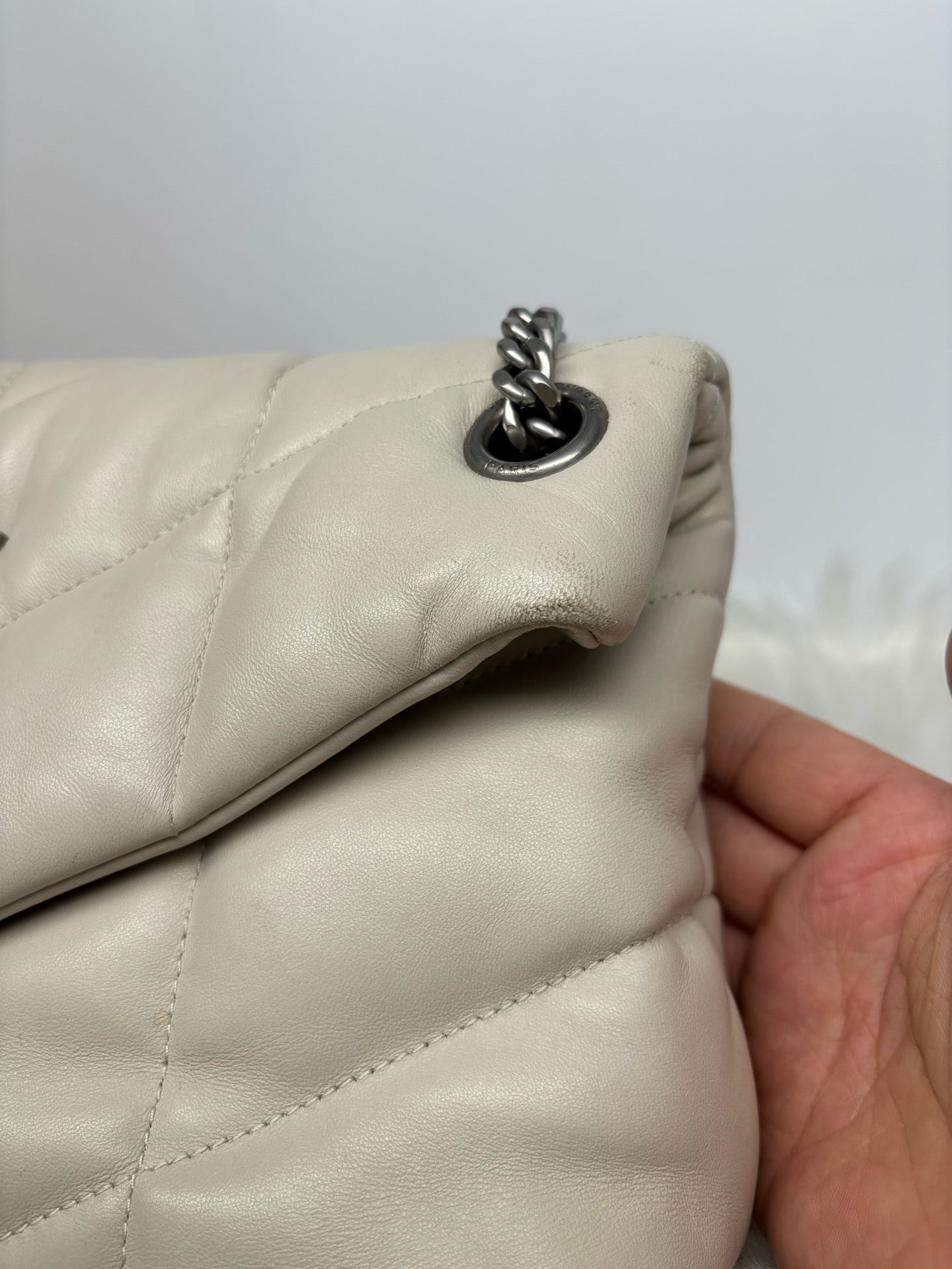 Saint Laurent - Loulou Puffer - Leather - Beige - (small)