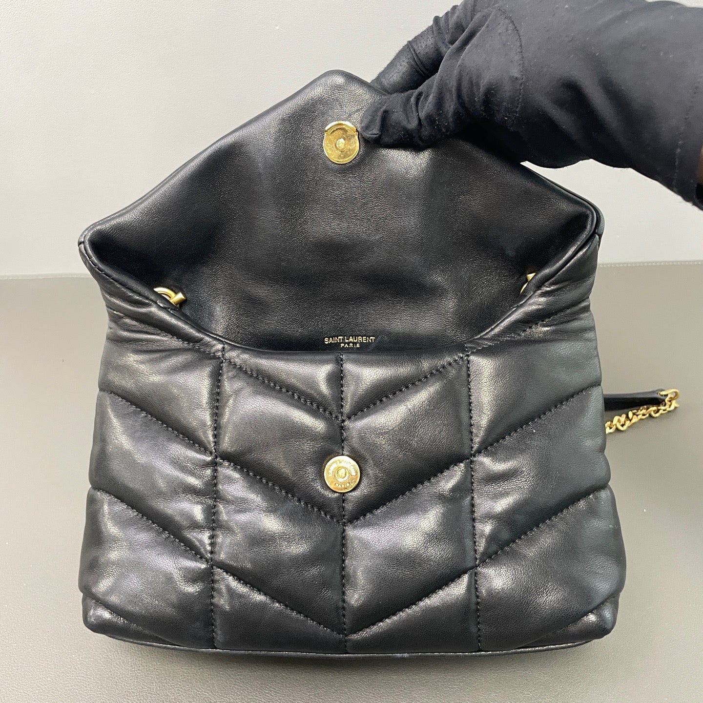 Saint Laurent - Loulou Puffer - Leather - Black - (mini)