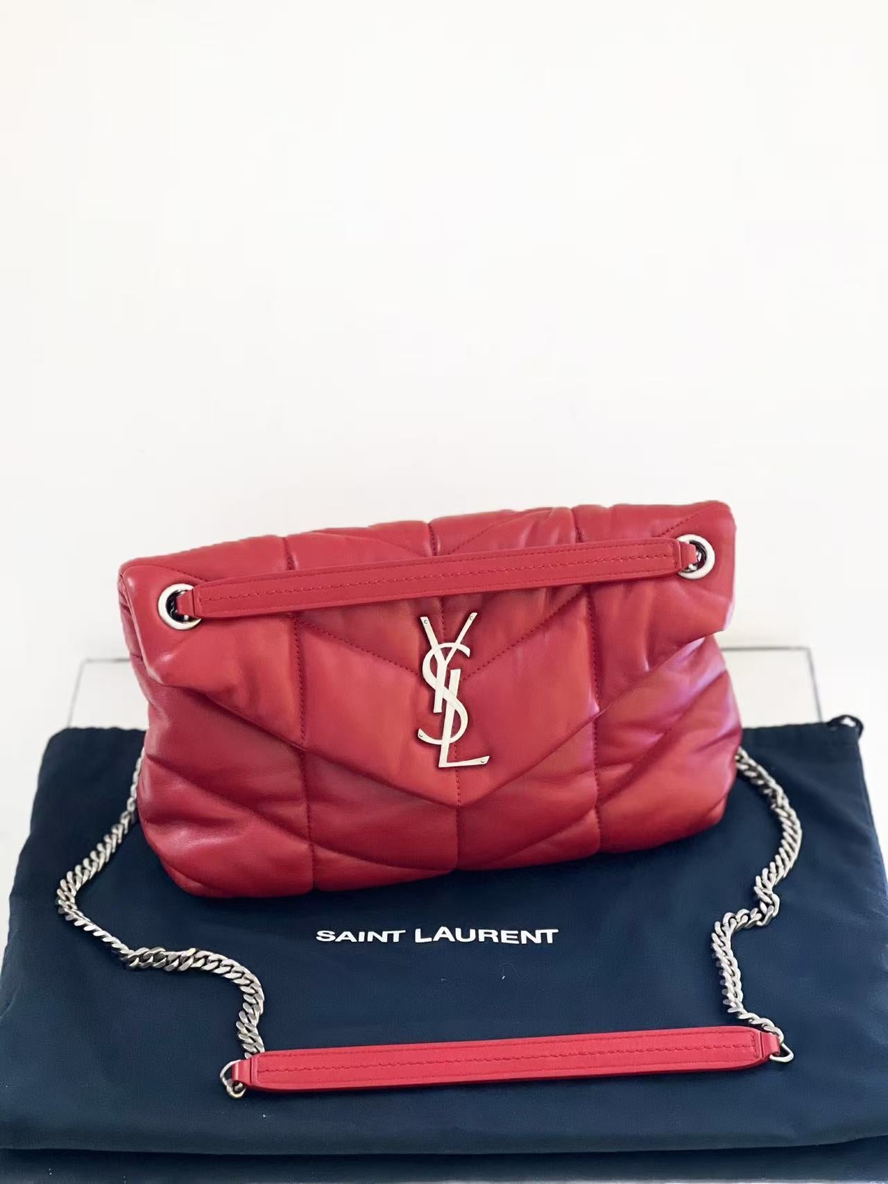 Saint Laurent - LouLou Puffer - Leather - Red - (small)