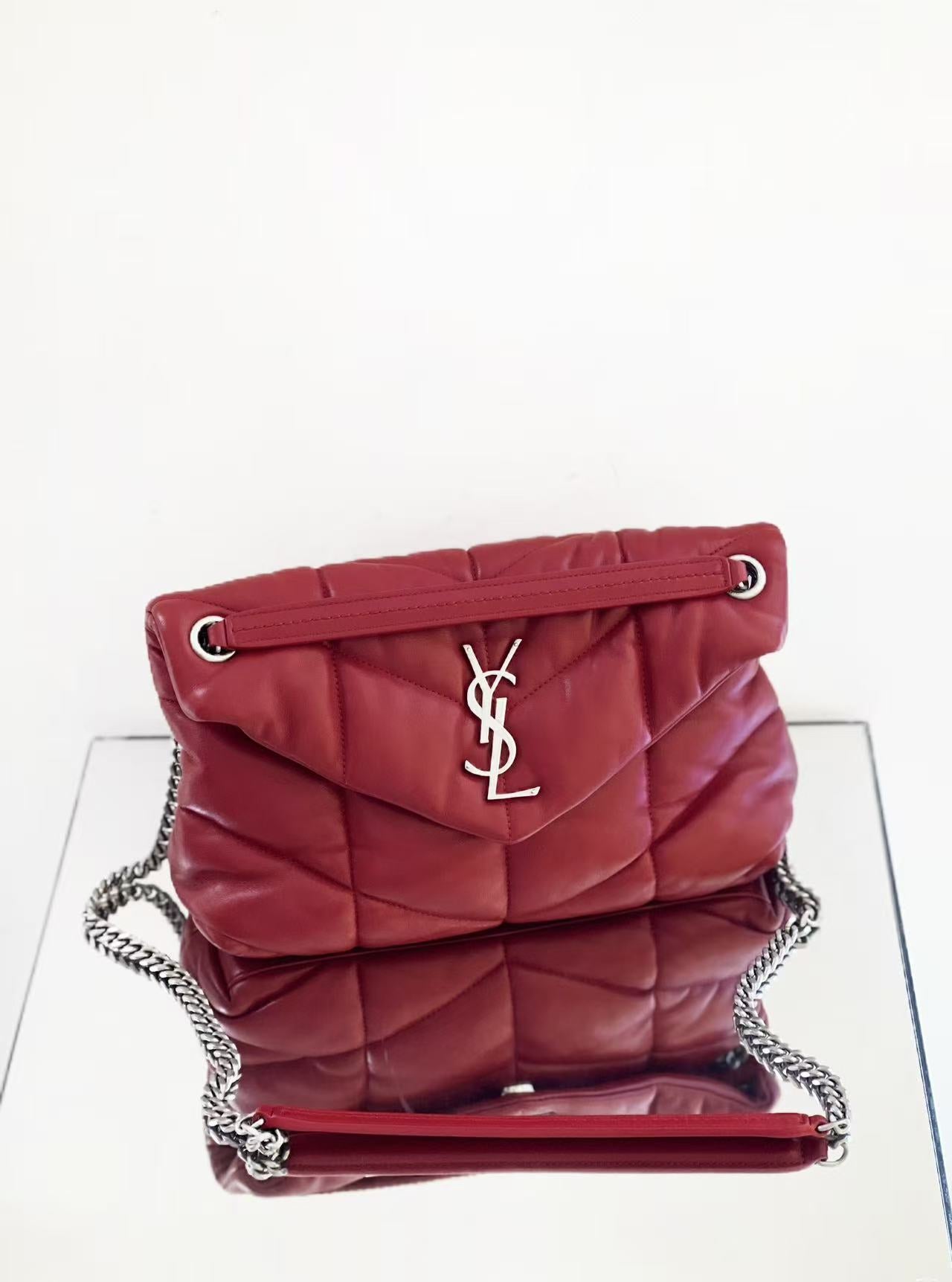 Saint Laurent - LouLou Puffer - Leather - Red - (small)