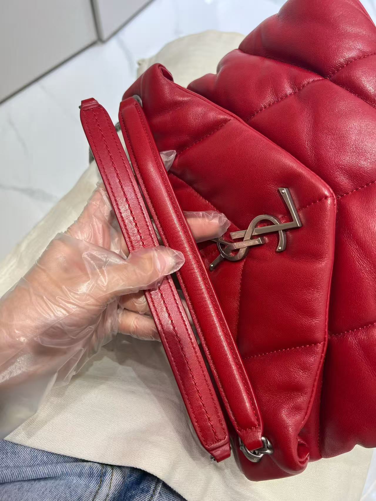 Saint Laurent - LouLou Puffer - Leather - Red - (small)