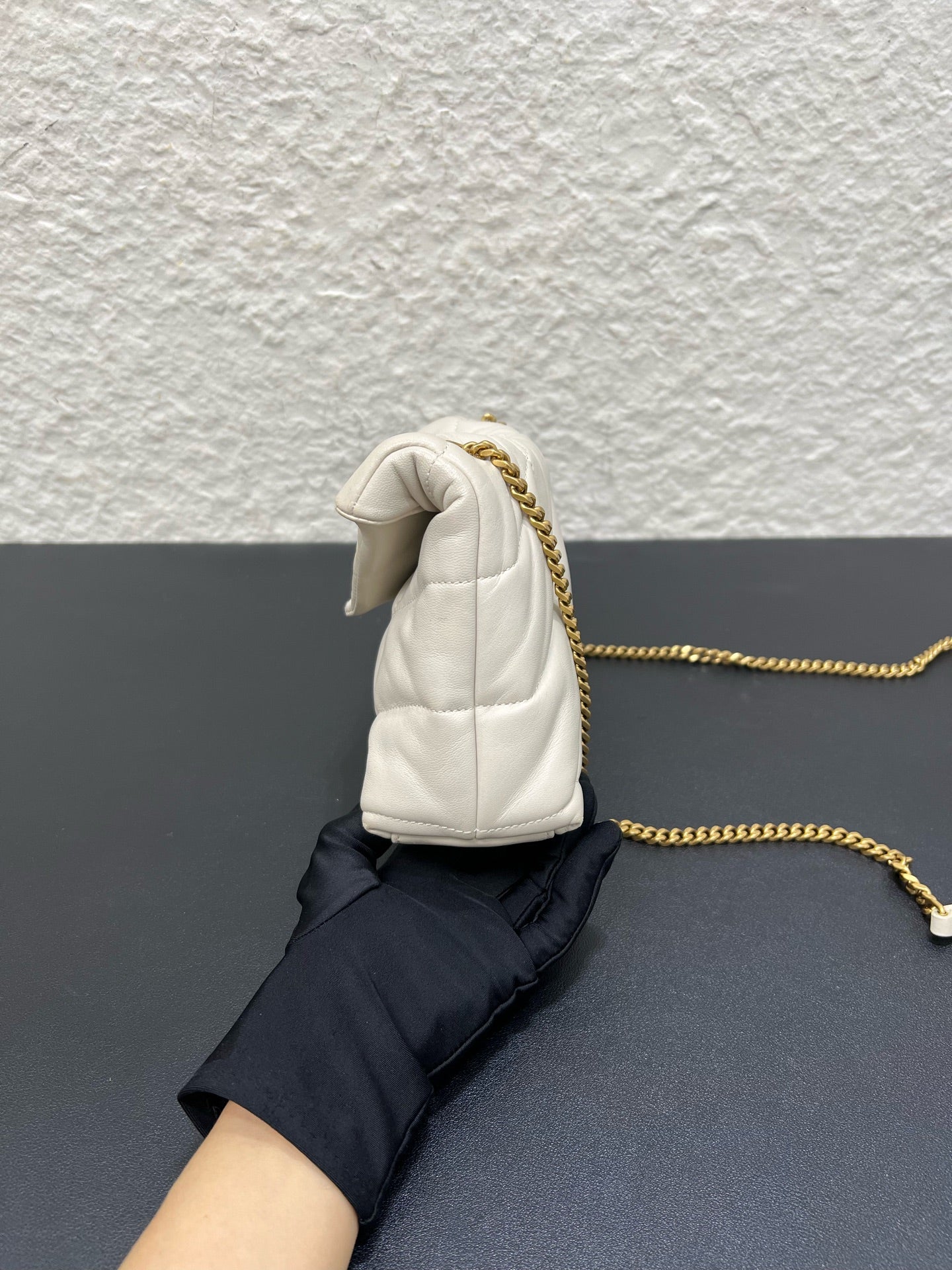Saint Laurent - Loulou Puffer - Leather - White - (mini)