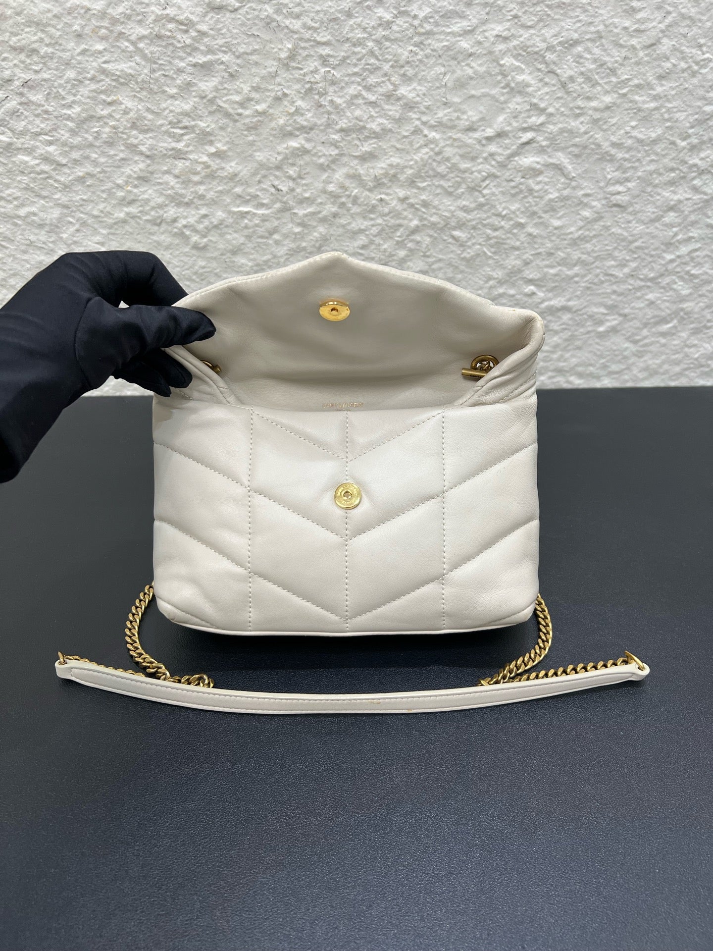 Saint Laurent - Loulou Puffer - Leather - White - (mini)