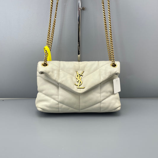 Saint Laurent - Loulou Puffer Medium - Lambskin leather - White - (medium)
