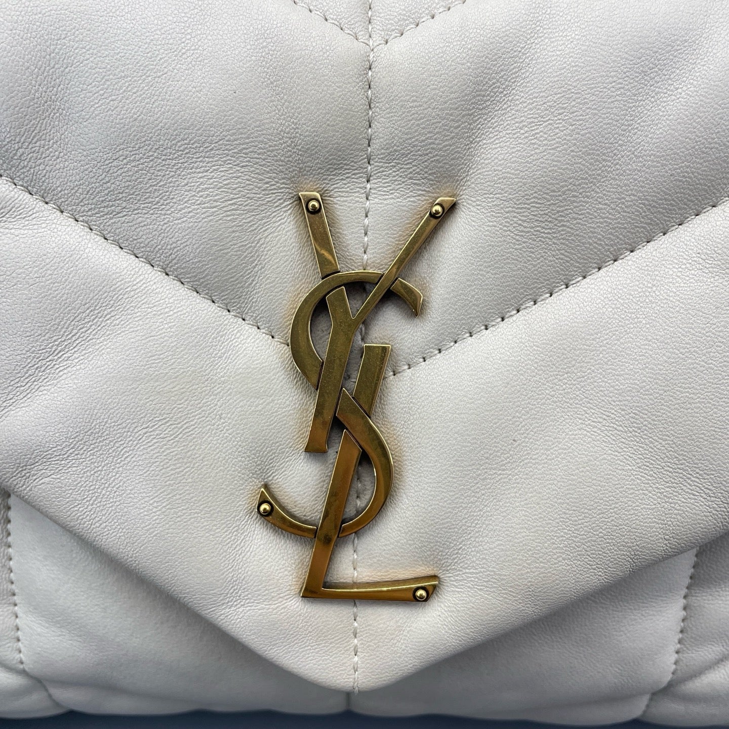 Saint Laurent - Loulou Puffer Medium - Lambskin leather - White - (medium)