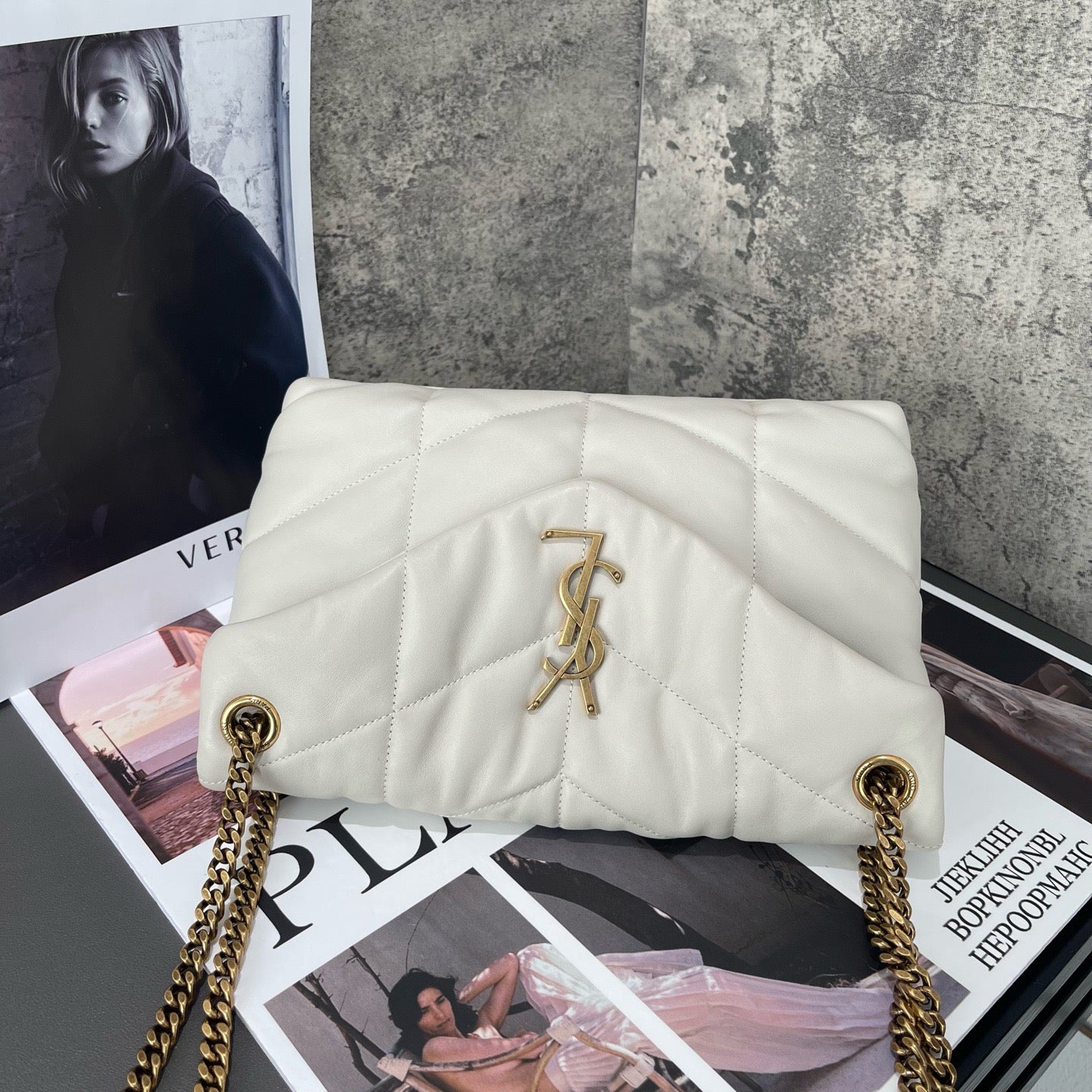 Saint Laurent - Loulou Puffer Small - Leather - White - (Small)