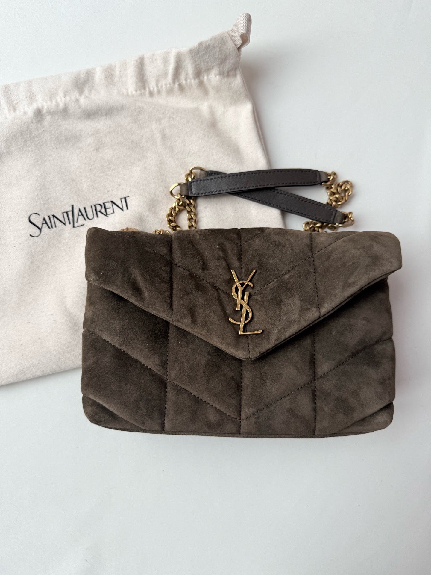 Saint Laurent - Loulou Puffer - Suede - Brown - (small)