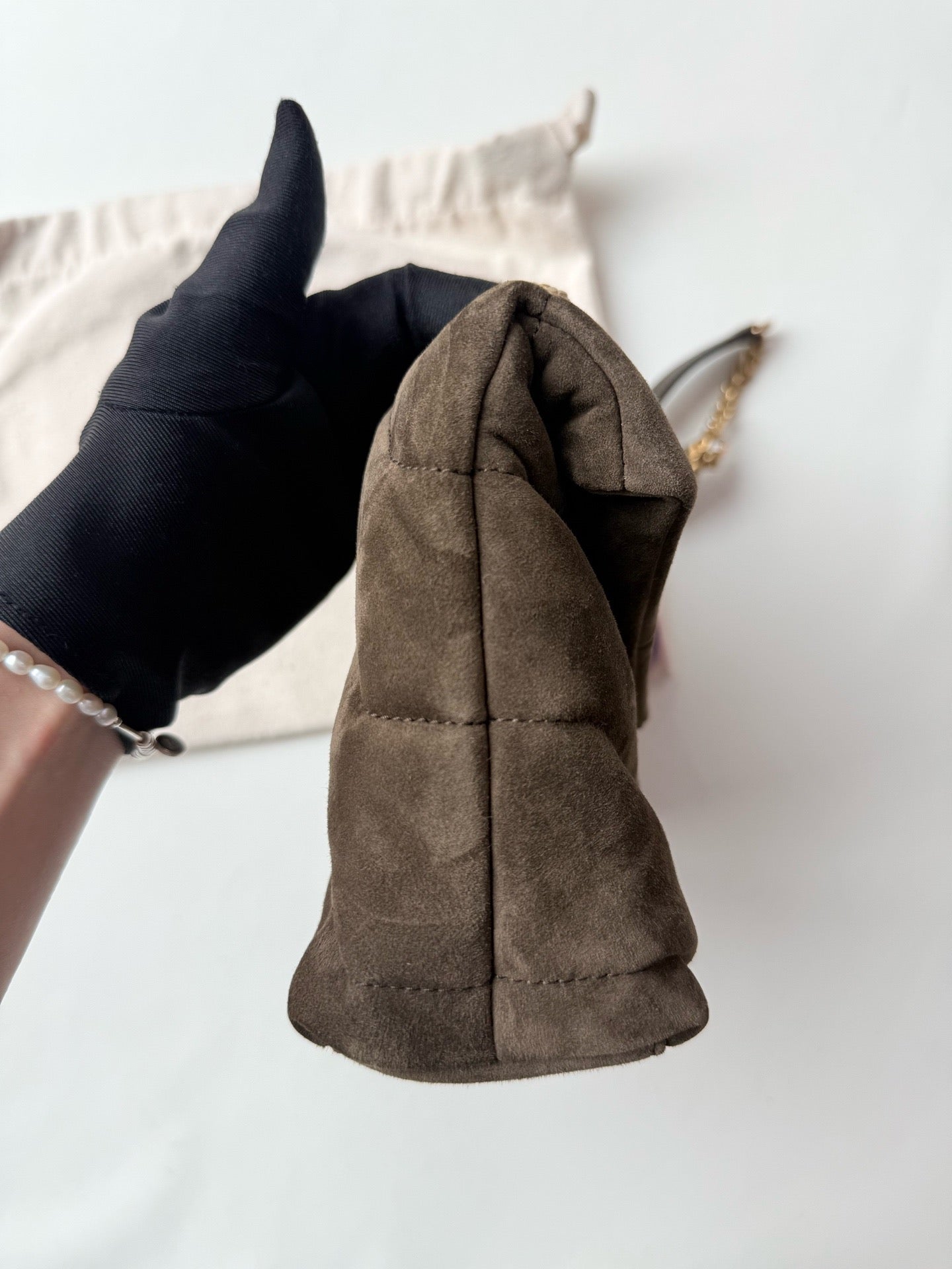 Saint Laurent - Loulou Puffer - Suede - Brown - (small)