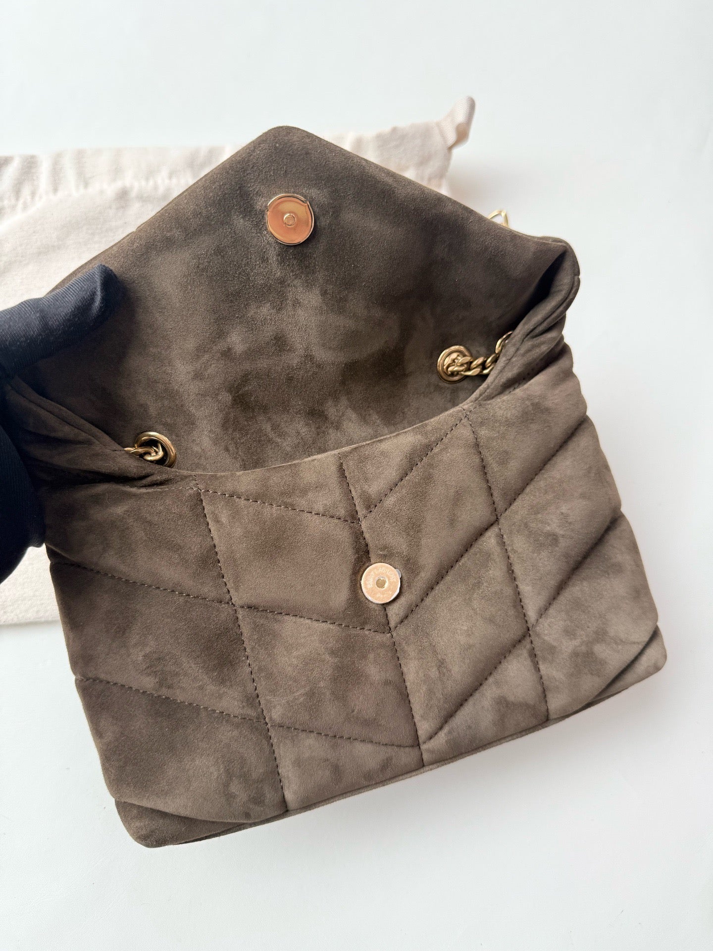 Saint Laurent - Loulou Puffer - Suede - Brown - (small)