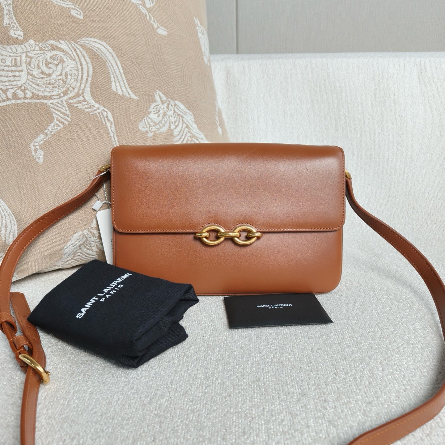 Saint Laurent - Maillon Crossbody Bag - Leather - Brown - (small)
