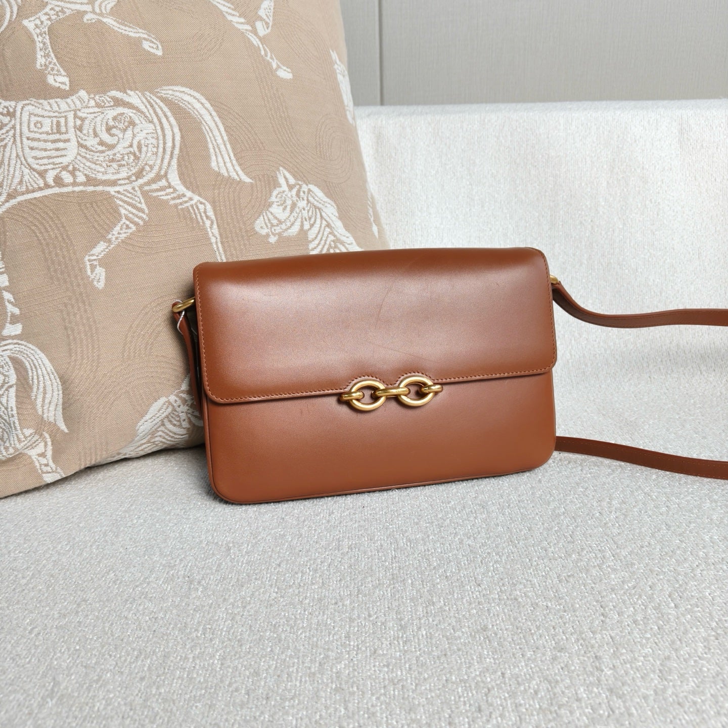 Saint Laurent - Maillon Crossbody Bag - Leather - Brown - (small)