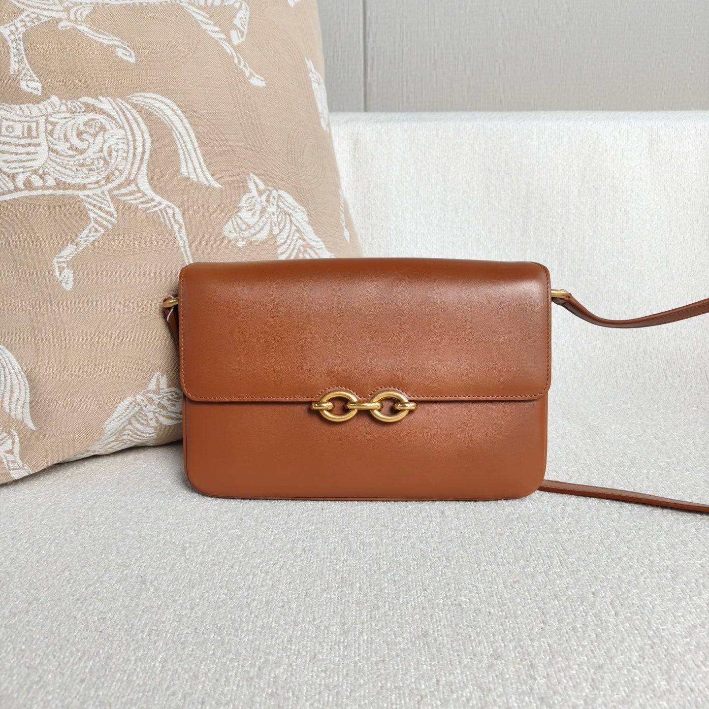 Saint Laurent - Maillon Crossbody Bag - Leather - Brown - (small)