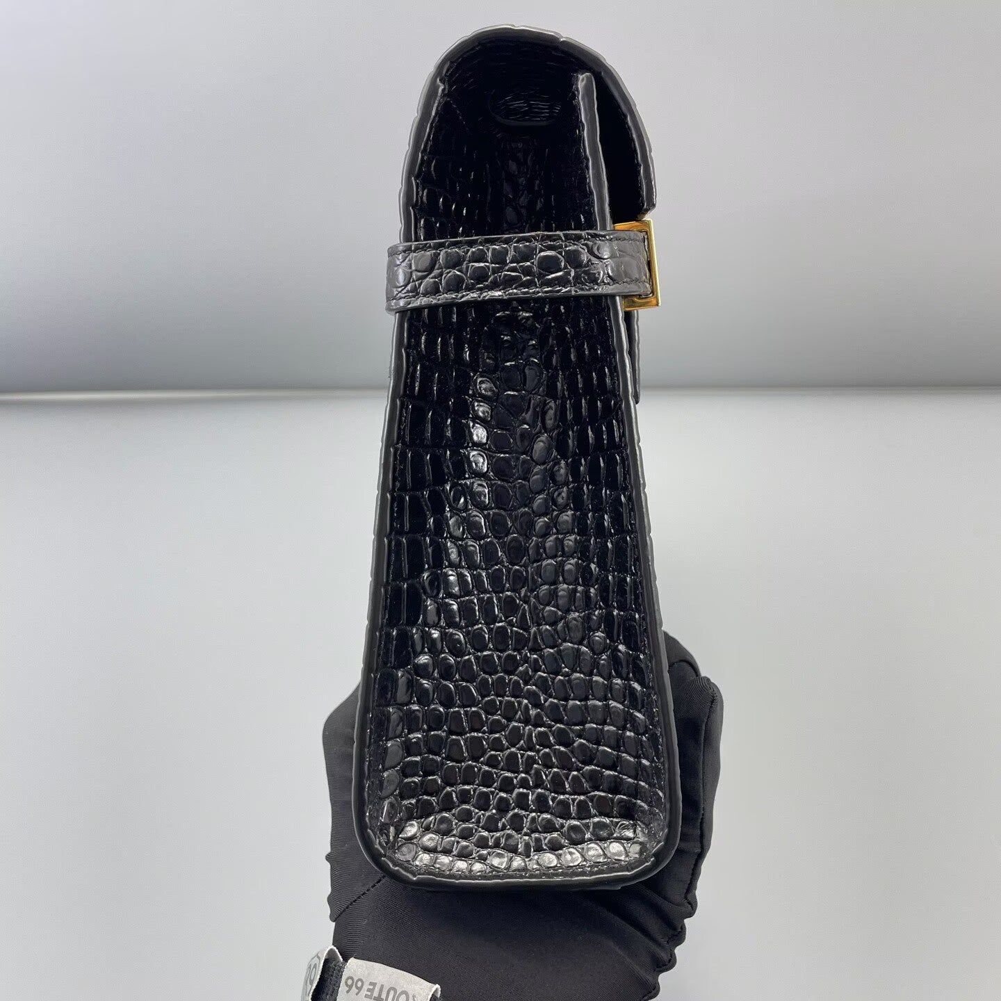 Saint Laurent - Manhattan - Croc-embossed leather - Black with Gold-Tone Hardware - (Medium)