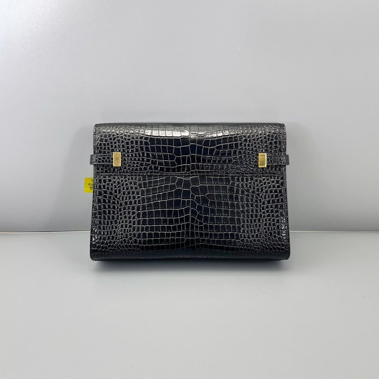 Saint Laurent - Manhattan - Croc-embossed leather - Black with Gold-Tone Hardware - (Medium)
