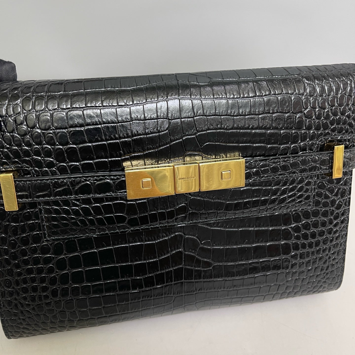 Saint Laurent - Manhattan - Crocodile - Black - (small)