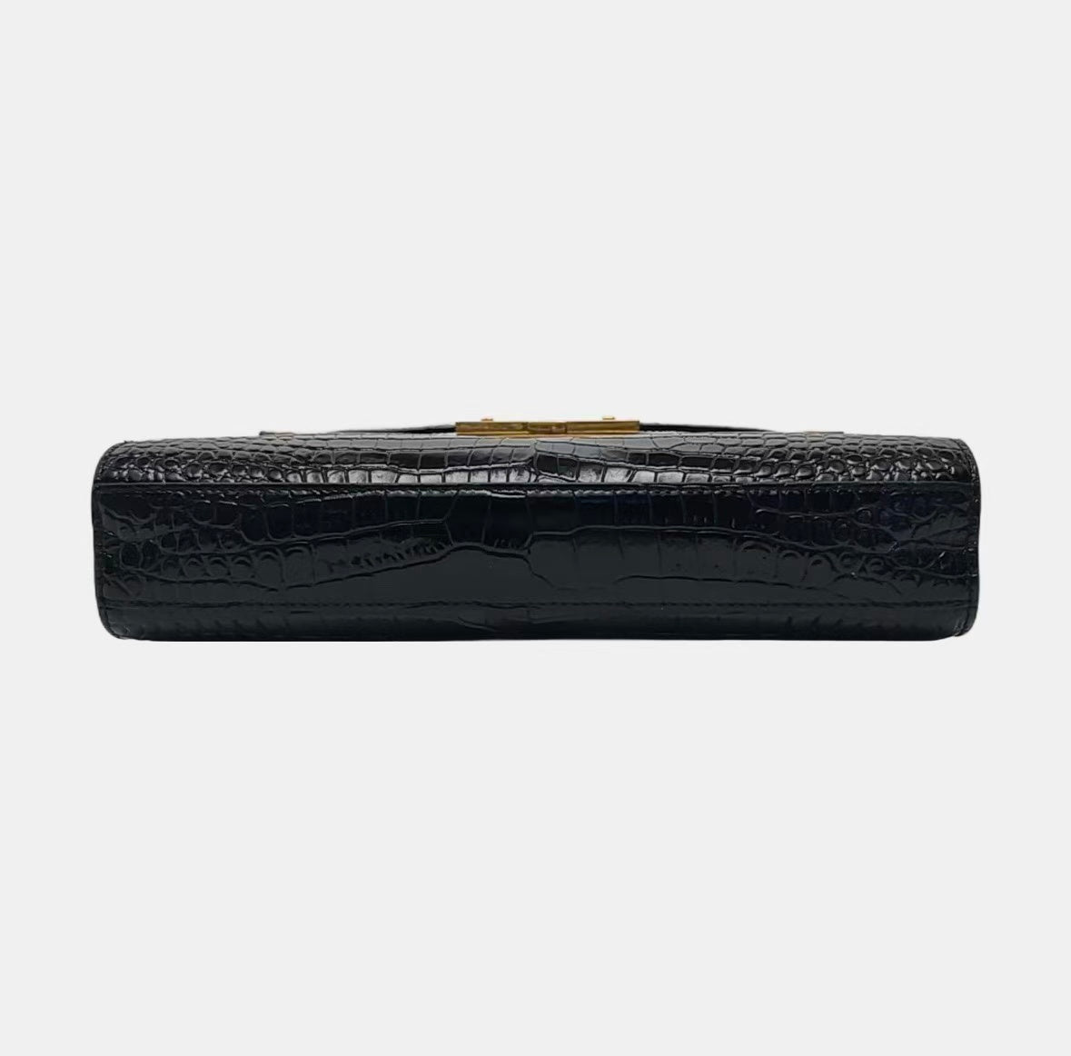 Saint Laurent - Manhattan - Embossed calfskin leather - Black with Gold-Tone Hardware - (small)