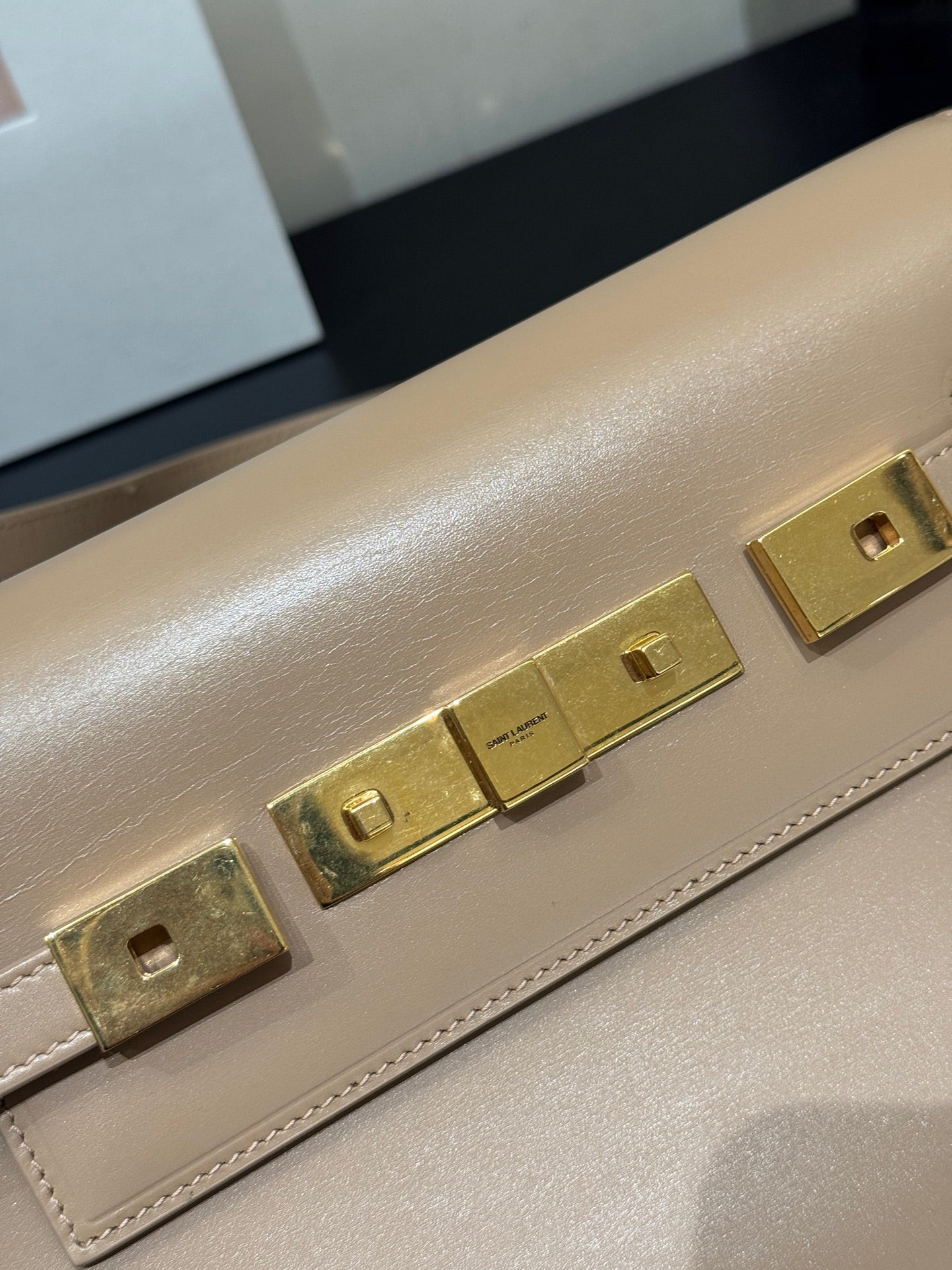 Saint Laurent - Manhattan - Leather - Beige - (mini)