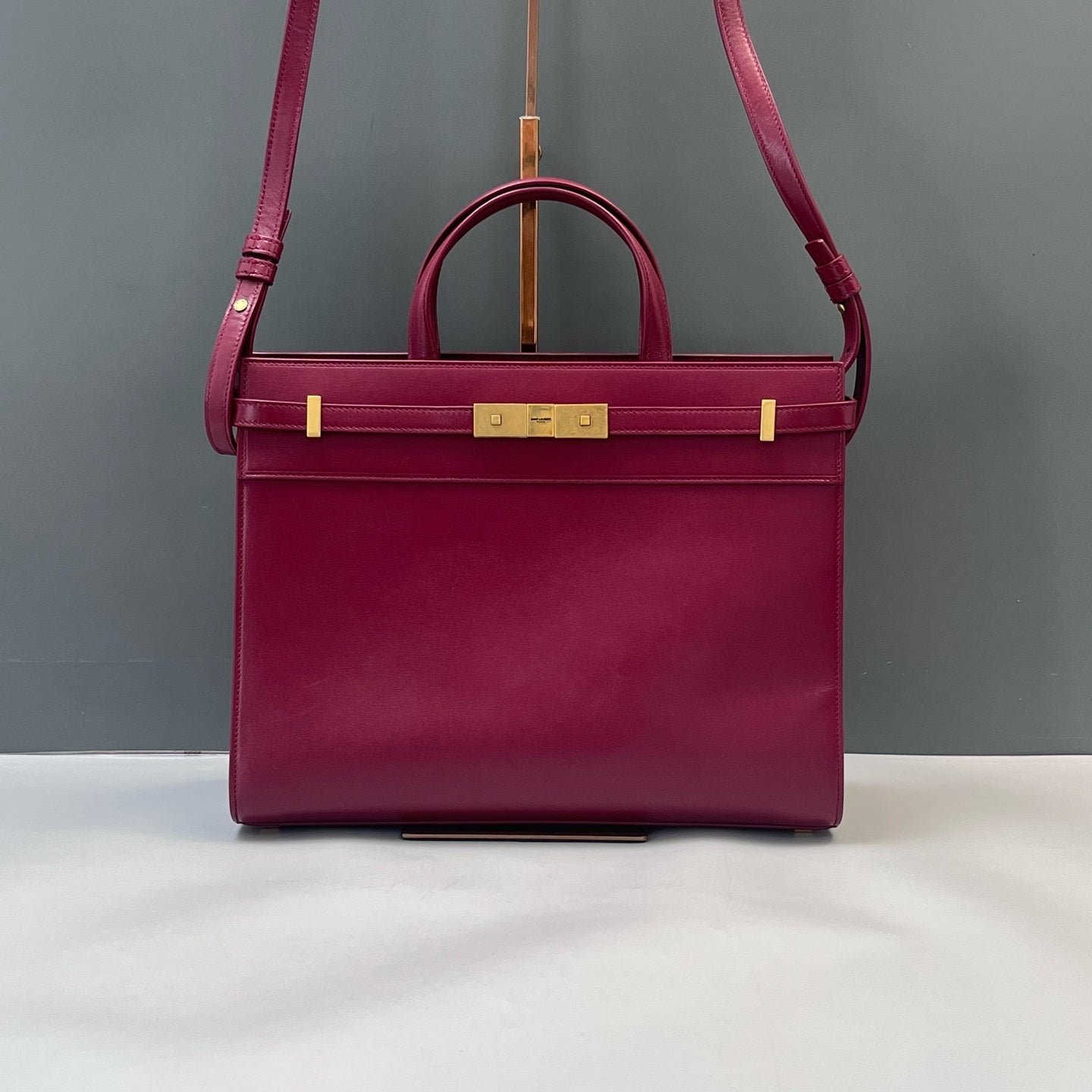 Saint Laurent - Manhattan - Leather - Burgundy - (Medium)