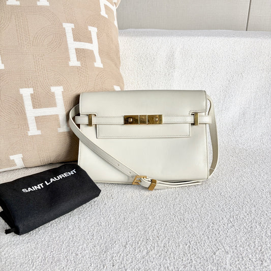 Saint Laurent - Manhattan Small - Calfskin leather - White - (Small)