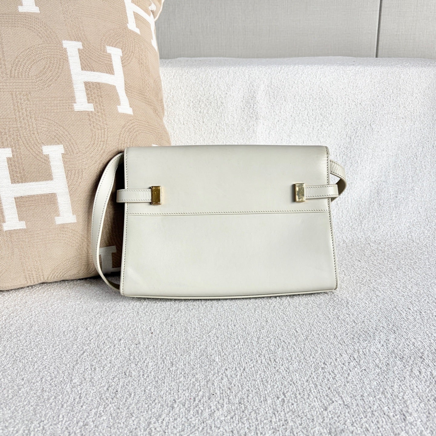 Saint Laurent - Manhattan Small - Calfskin leather - White - (Small)