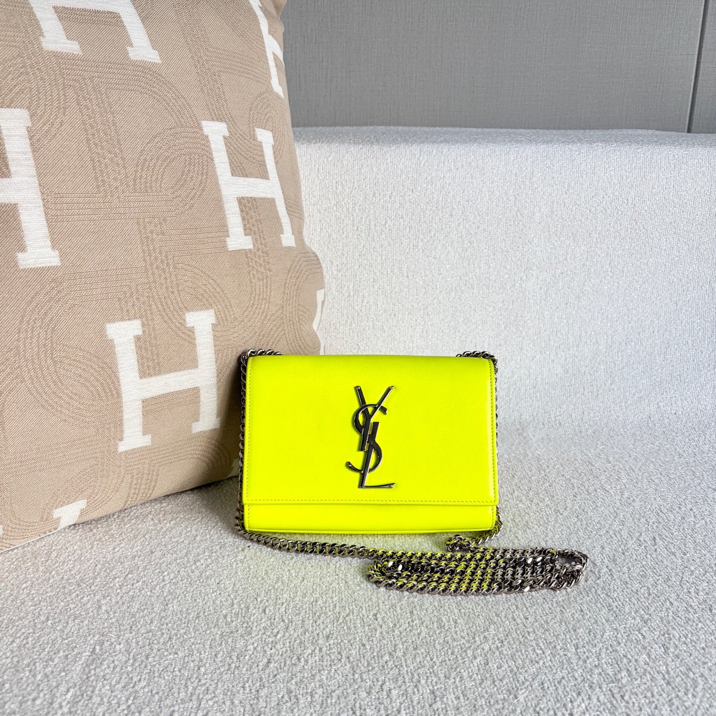 Saint Laurent - Mini Kate Chain Bag - Patent leather - Green - (mini)