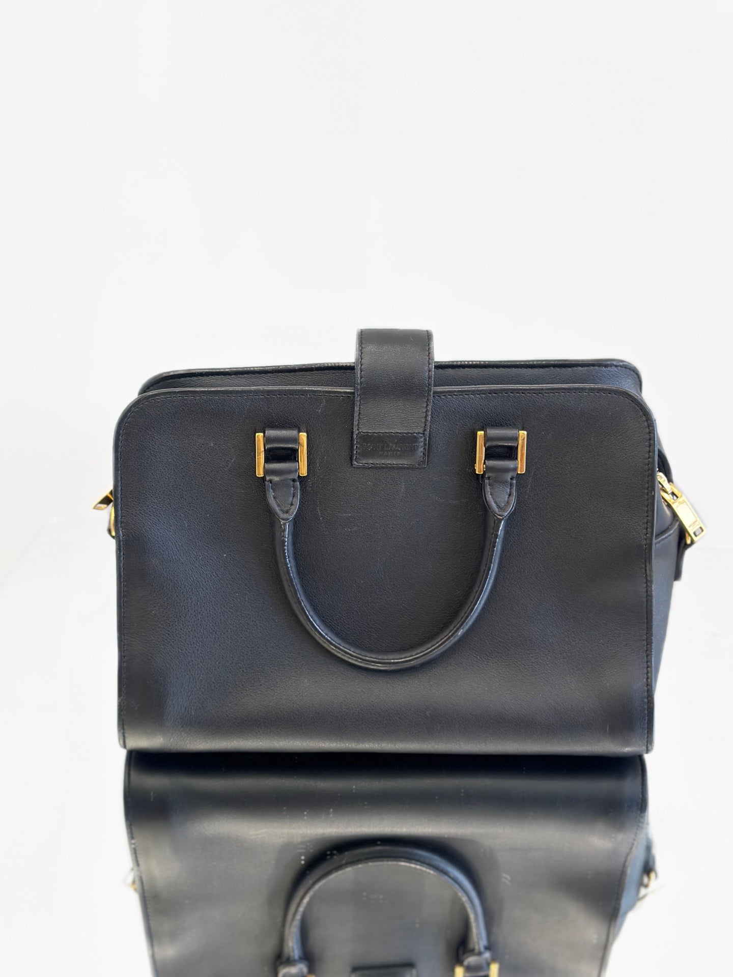 Saint Laurent - Monogram Cabas - Cowhide leather - Black with Gold-Tone Hardware - (small)