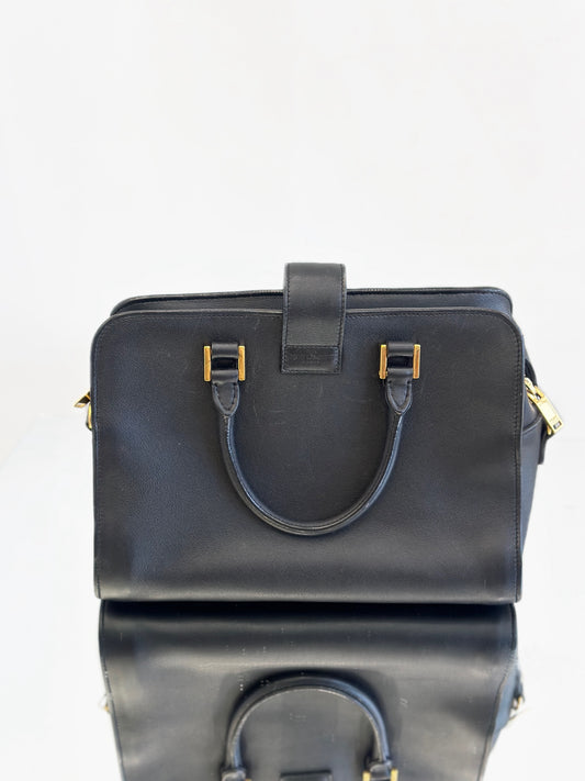 Saint Laurent - Monogram Cabas - Cowhide leather - Black with Gold-Tone Hardware - (small)