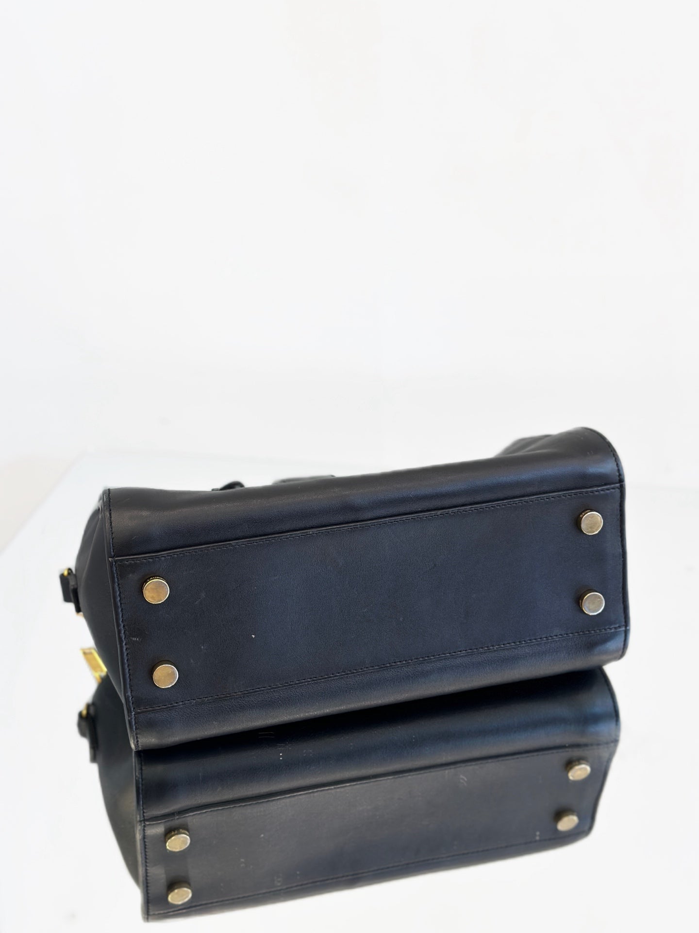 Saint Laurent - Monogram Cabas - Cowhide leather - Black with Gold-Tone Hardware - (small)