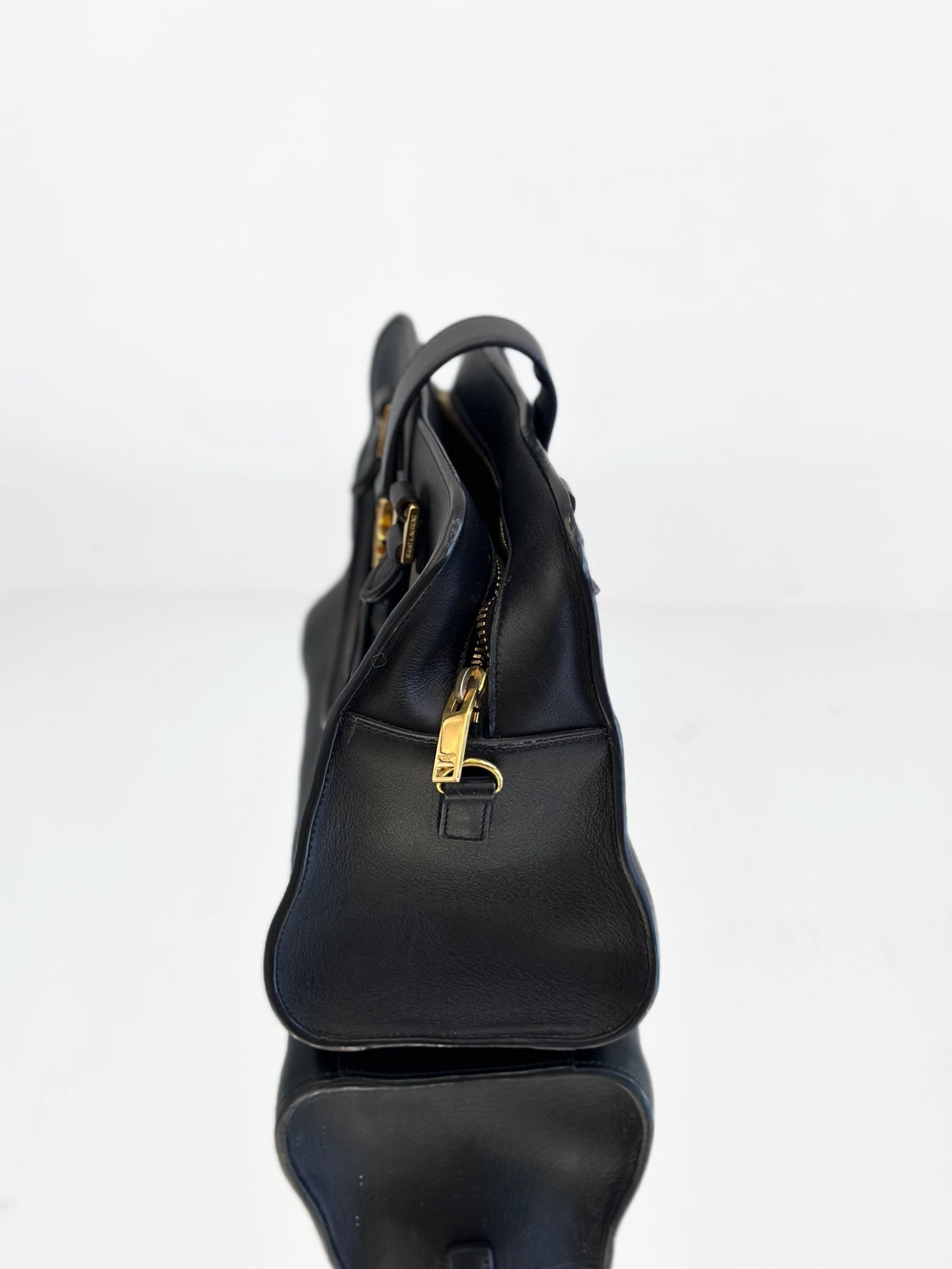 Saint Laurent - Monogram Cabas - Cowhide leather - Black with Gold-Tone Hardware - (small)
