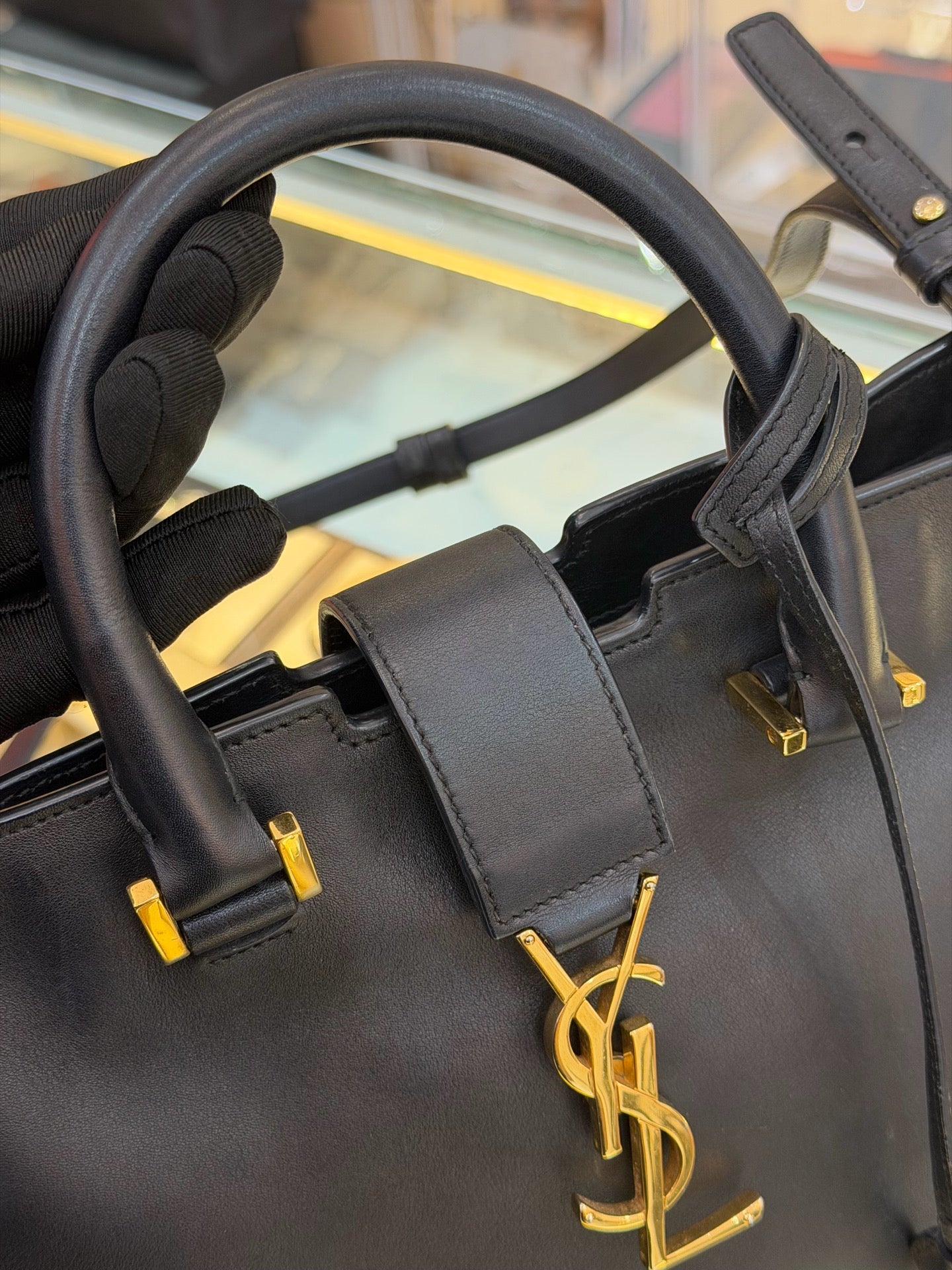 Saint Laurent - Monogram Cabas - Leather - Black - (medium)