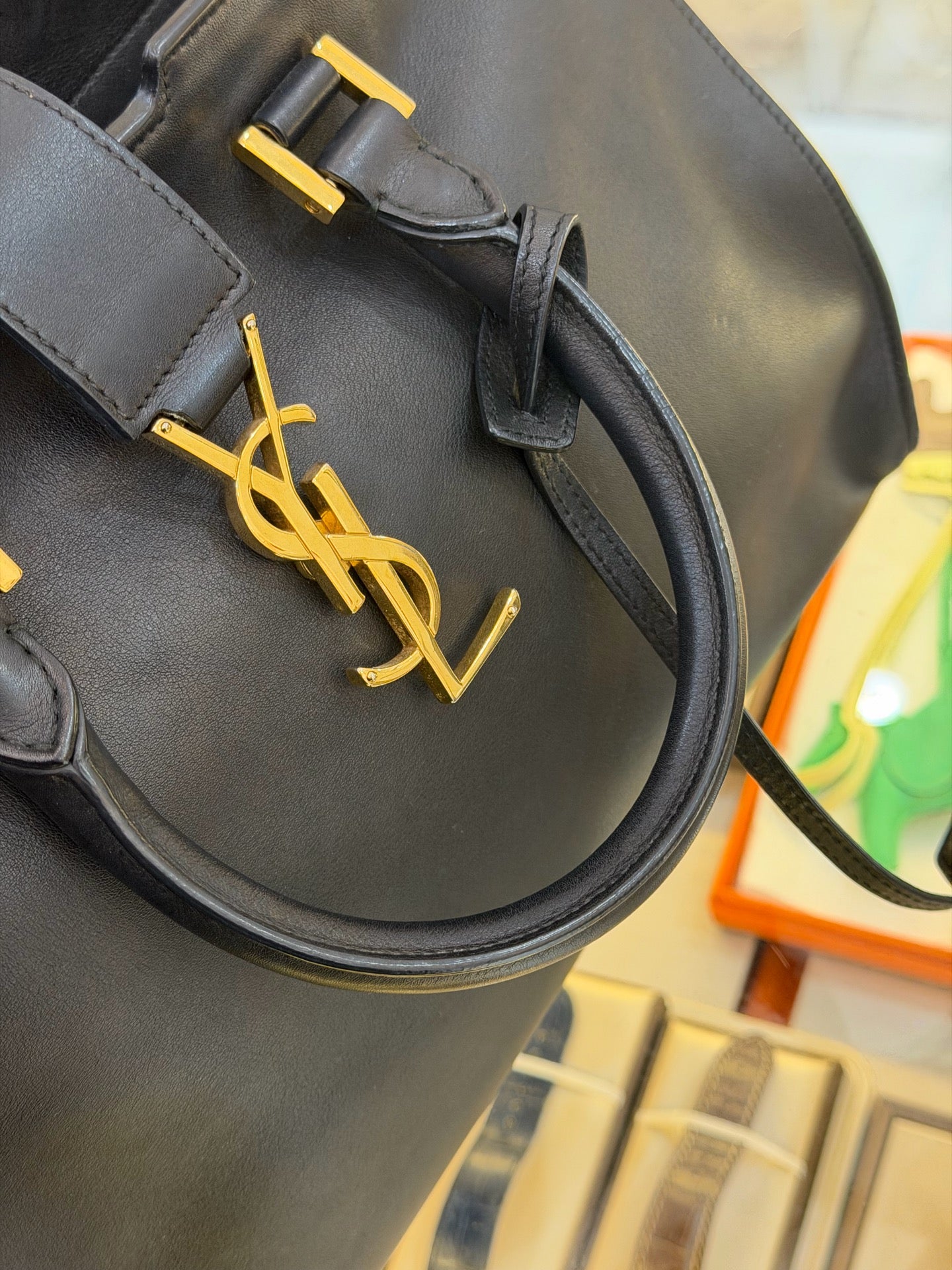 Saint Laurent - Monogram Cabas - Leather - Black - (medium)