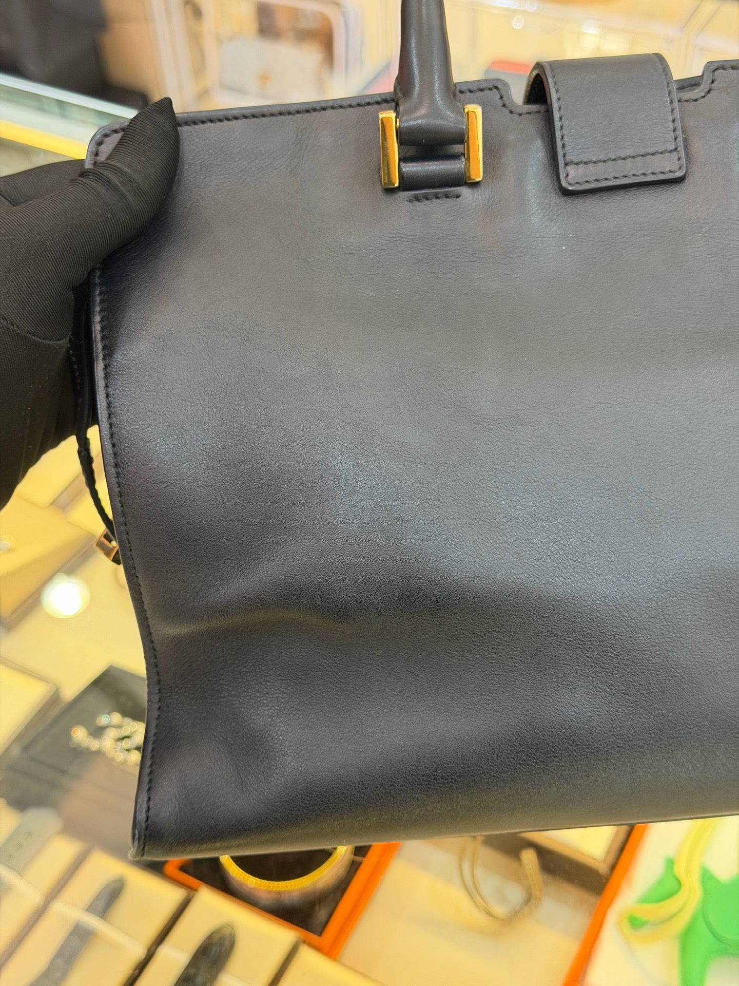 Saint Laurent - Monogram Cabas - Leather - Black - (medium)