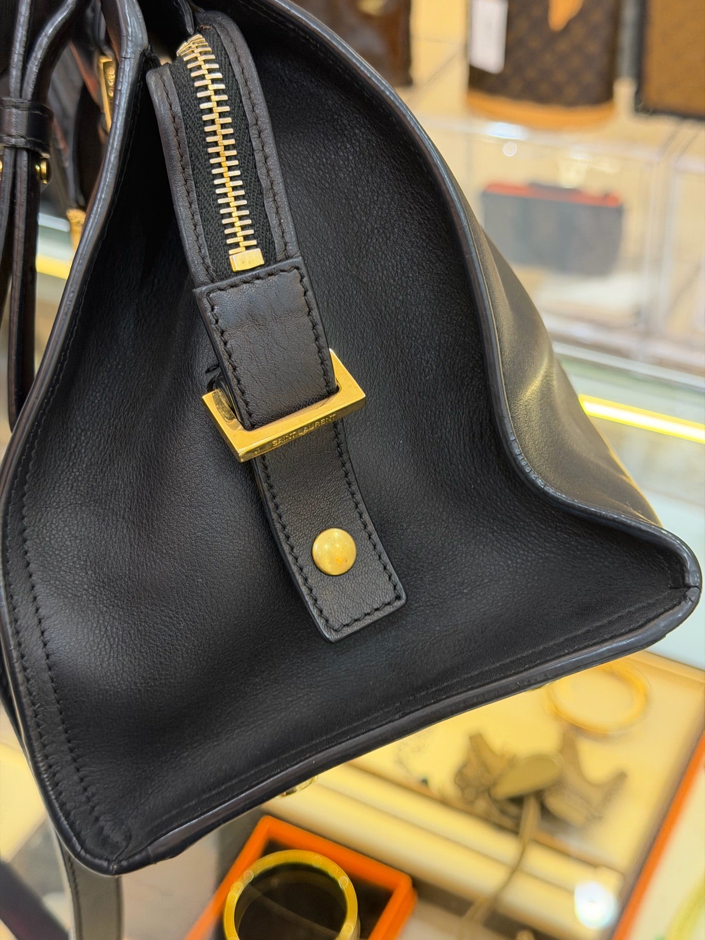 Saint Laurent - Monogram Cabas - Leather - Black - (medium)
