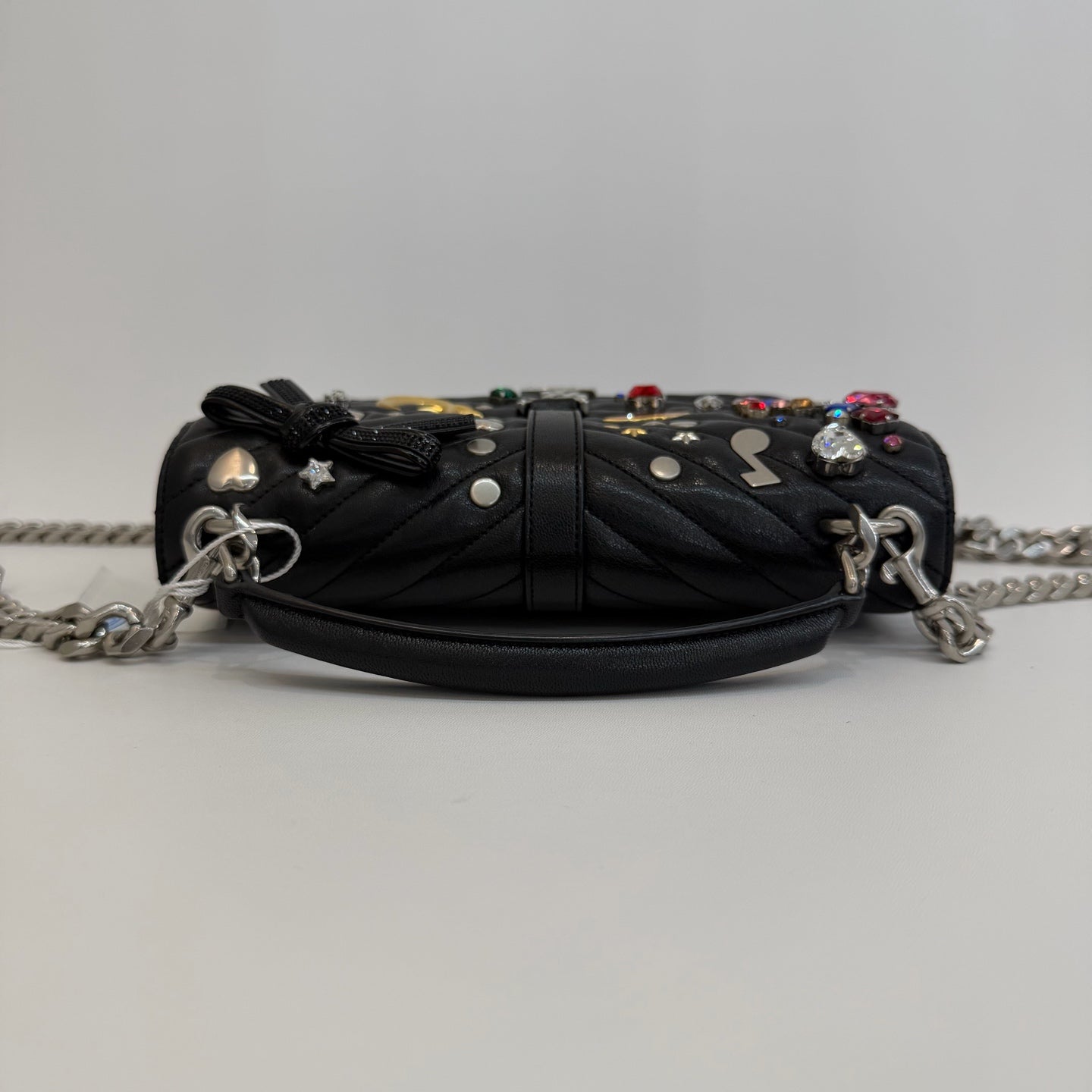 Saint Laurent - Monogram Embellished Flap Bag - Leather - Black - (medium)