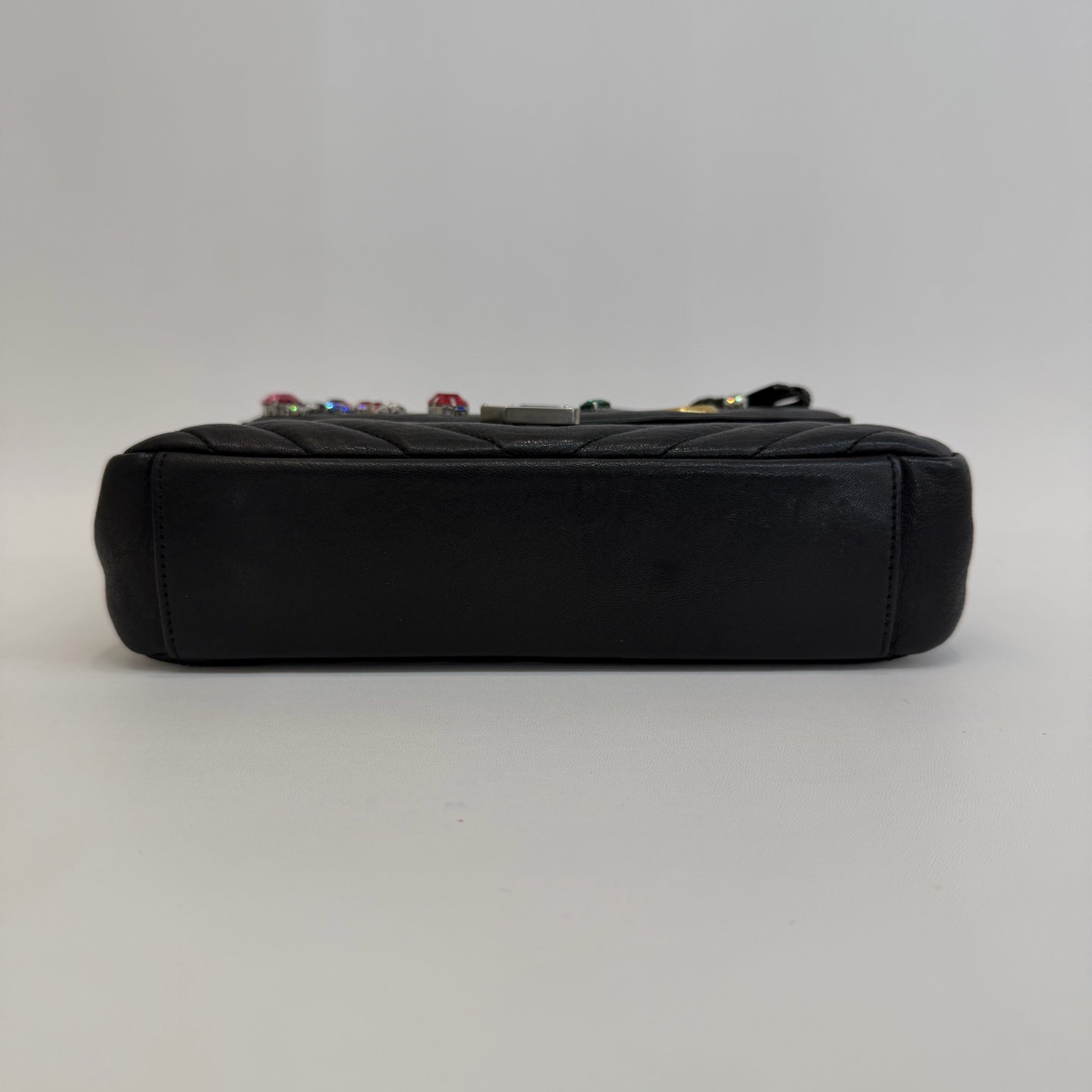 Saint Laurent - Monogram Embellished Flap Bag - Leather - Black - (medium)
