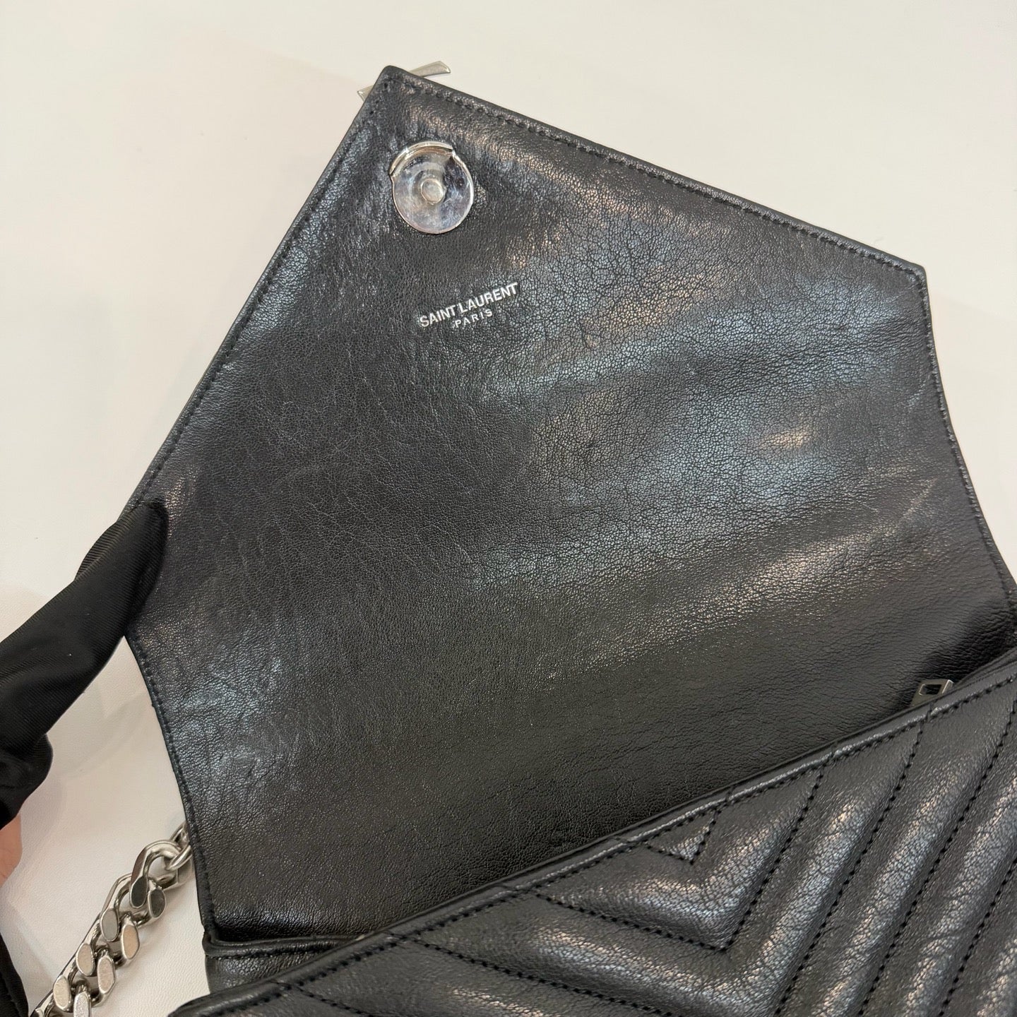 Saint Laurent - Monogram Embellished Flap Bag - Leather - Black - (medium)