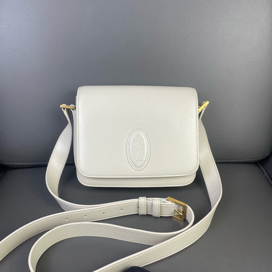 Saint Laurent - Monogram Embossed Messenger Bag - Calfskin leather - White - (small)