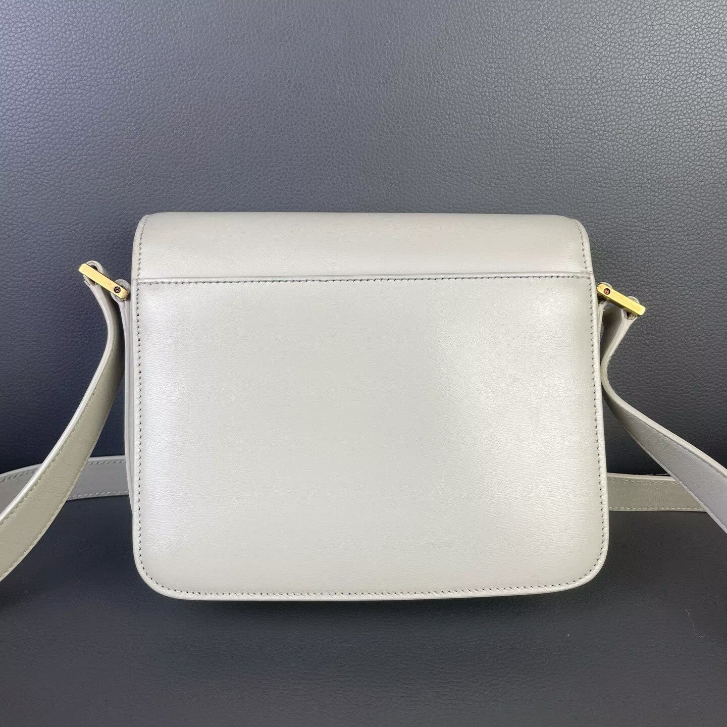 Saint Laurent - Monogram Embossed Messenger Bag - Calfskin leather - White - (small)