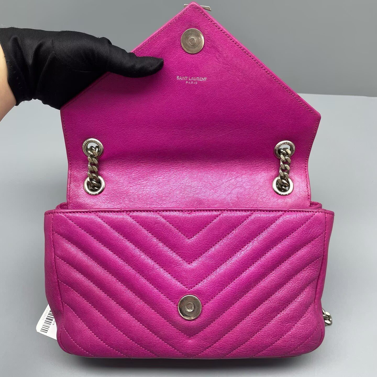 Saint Laurent - Monogram Envelope Bag - Calfskin leather - Fuchsia - (Medium)