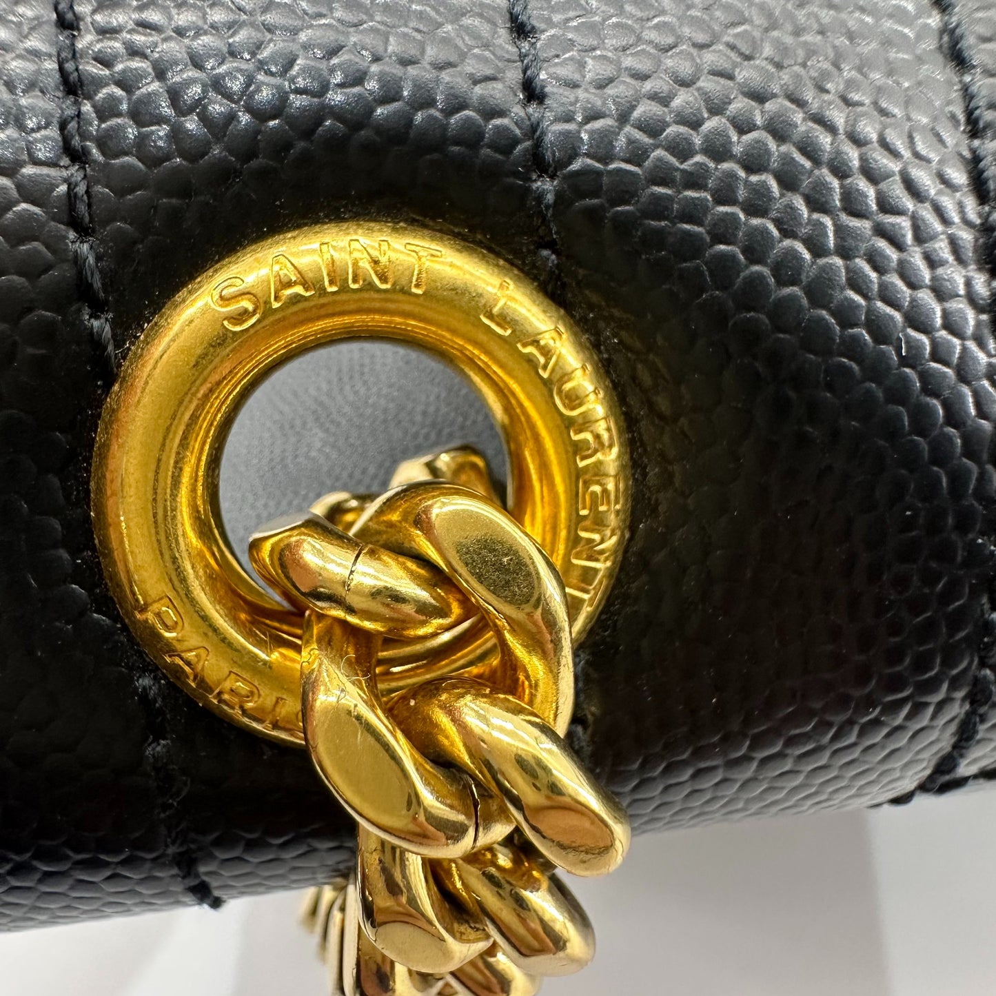 Saint Laurent - Monogram Envelope Bag - Caviar leather - Black with Gold-Tone Hardware - (Medium)
