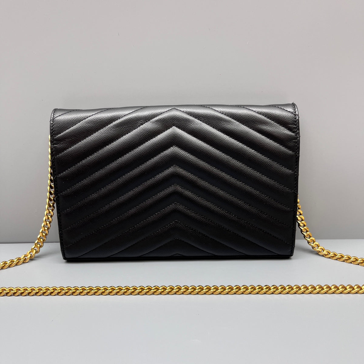 Saint Laurent - Monogram Envelope Chain Bag - Leather - Black - (mini)