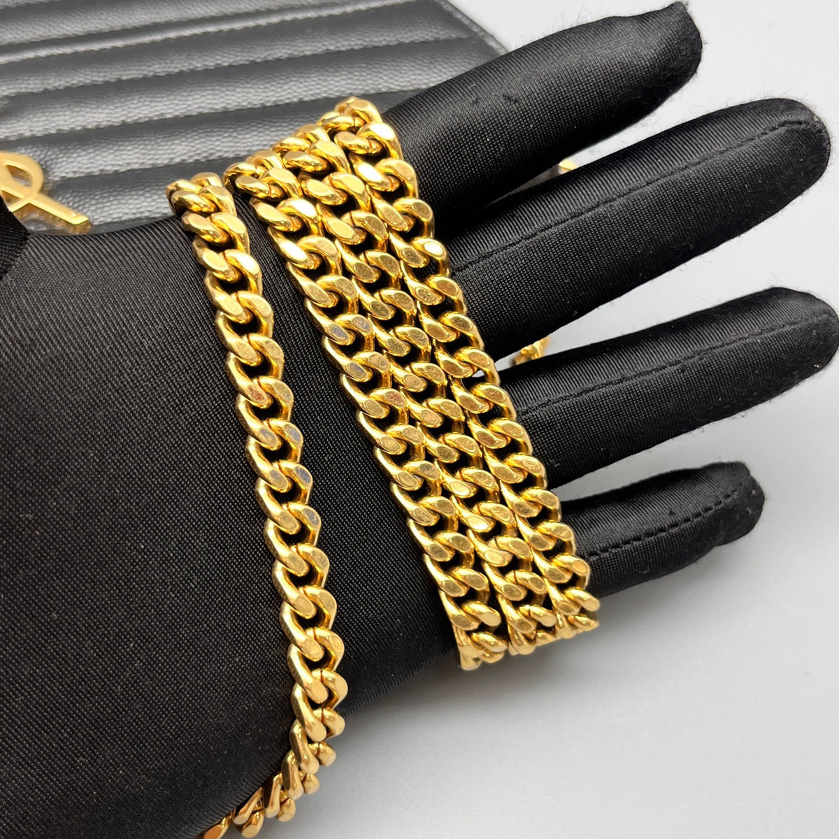 Saint Laurent - Monogram Envelope Chain Bag - Leather - Black - (mini)