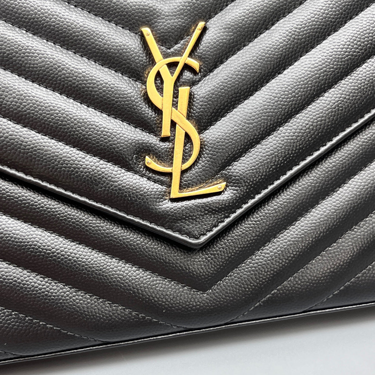 Saint Laurent - Monogram Envelope Chain Bag - Leather - Black - (mini)