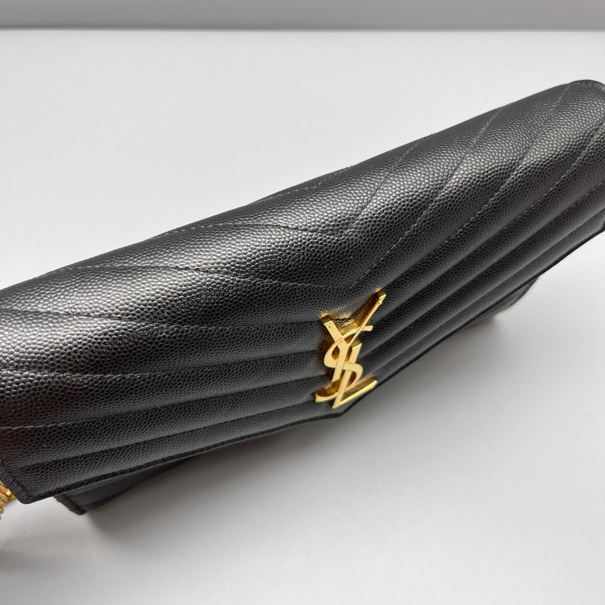 Saint Laurent - Monogram Envelope Chain Bag - Leather - Black - (mini)