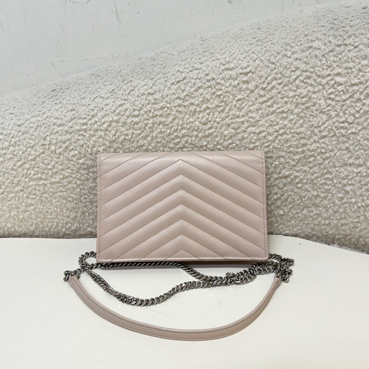 Saint Laurent - Monogram Envelope Chain Wallet - Leather - Pink - (small)