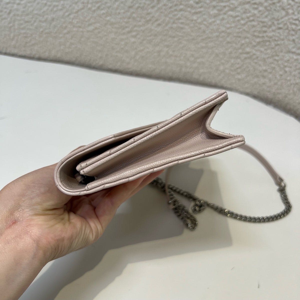 Saint Laurent - Monogram Envelope Chain Wallet - Leather - Pink - (small)
