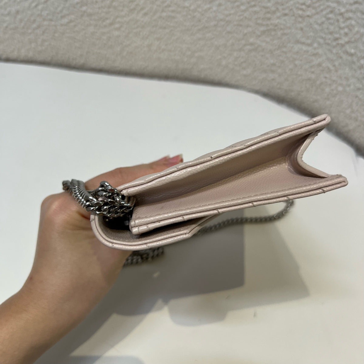 Saint Laurent - Monogram Envelope Chain Wallet - Leather - Pink - (small)