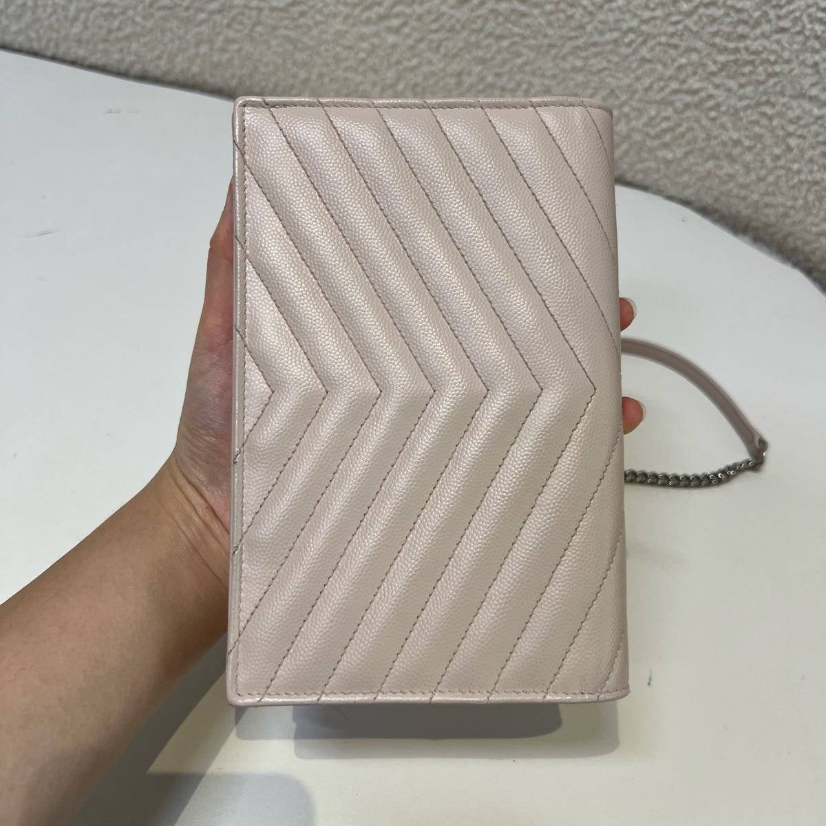 Saint Laurent - Monogram Envelope Chain Wallet - Leather - Pink - (small)